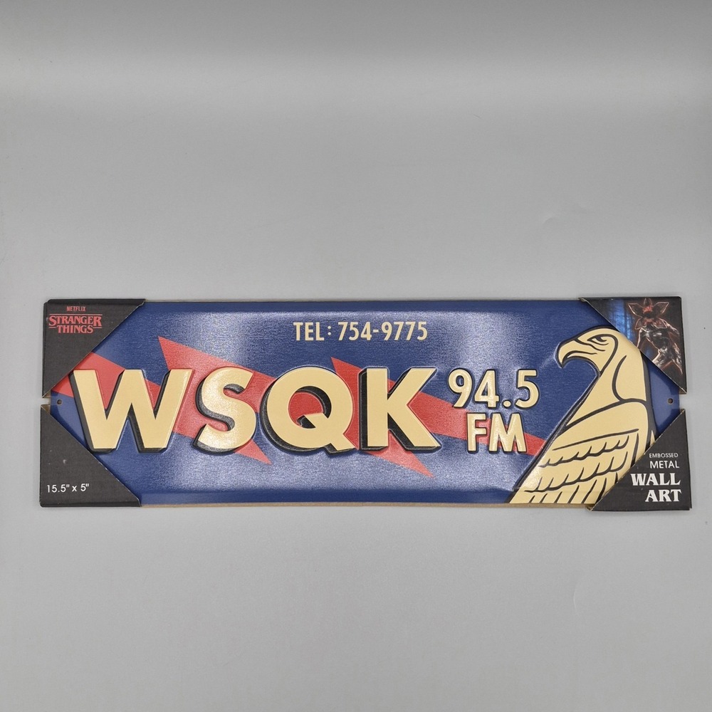 NEW‎ 2025 Stranger Things WSQK 94.5FM WALL Sign Display Wall METAL Decor